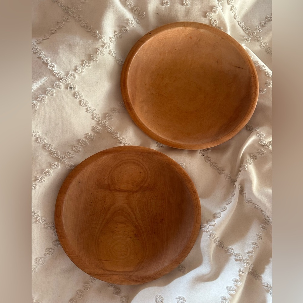 Set of Two vintage wooden bowls